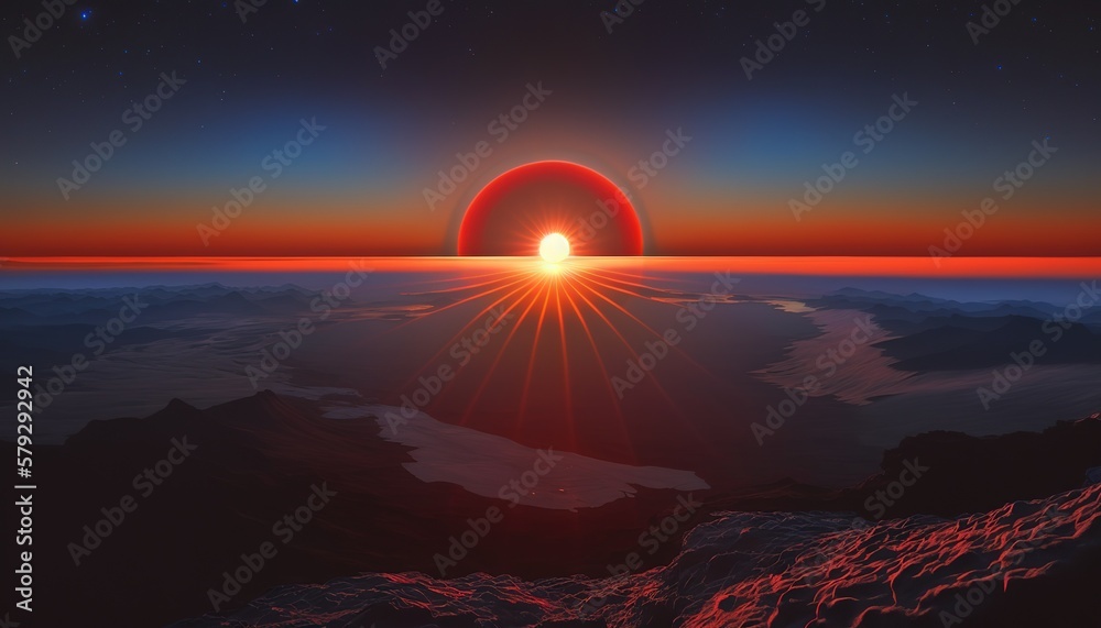 Poster sunset.generative ai