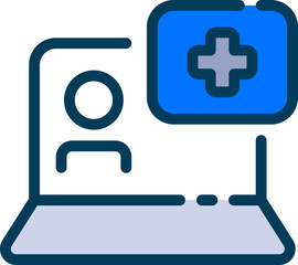 Fototapeta premium Online Medical Check Up Icon Vector - This icon is typically designed to represent an online medical check-up or consultation. It may feature an image of a stethoscope, a medical cross