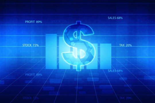 3d illustration usd Dollar symbol 