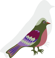 A small decorative bird. Vector file for designs.