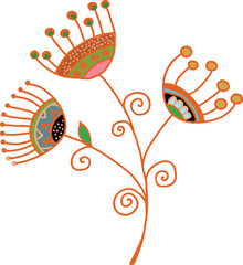 Fototapeta premium An ornamental plant in the ethno-style. Vector file for designs.