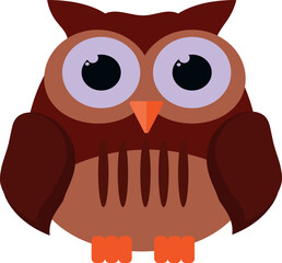 Owl in the style of flat. Vector file for designs.