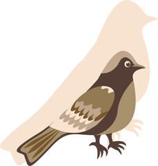 A small decorative bird. Vector file for designs.