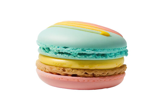 Macaron on isolated transparent background