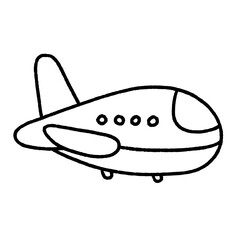Cute airplane outline for coloring