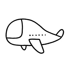 Cute airplane outline for coloring