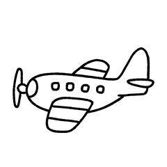 Cute airplane outline for coloring