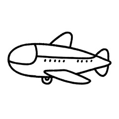 Cute airplane outline for coloring
