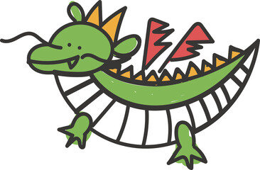 dragon with wings in cartoon version