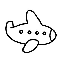 Cute airplane outline for coloring