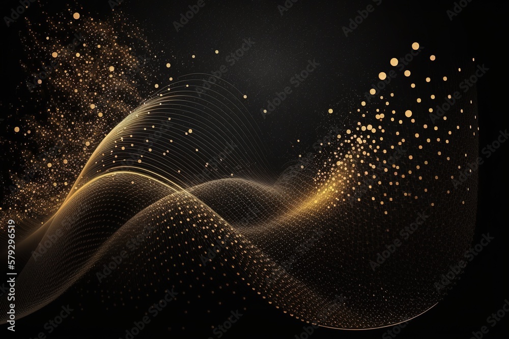 Aufkleber Abstraction of a gradient wave in the form of particles.Generative AI