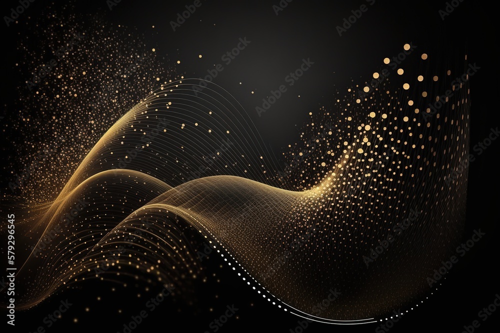 Aufkleber Abstraction of a gradient wave in the form of particles.Generative AI