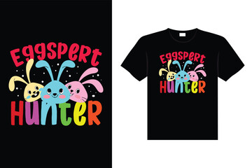 Naklejka premium Easter day typography egg lettering t-shirt design holiday greeting cute bunny vector art