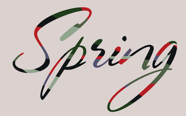 Spring. The word is written in decorative letters. Vector file for designs.