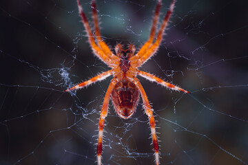 spider on the spider web waiting to hunt