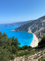 Greece panoramic view over Kefalonia beach and sea