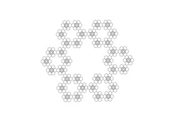 ringförmige anordnung aus einer vielzahl sechseckiger elemente zusammengesetzt