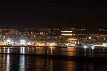 Foto op Plexiglas Algiers cityscape at night, Algiers skyline © saad