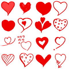 set red heart on the transparent png background.