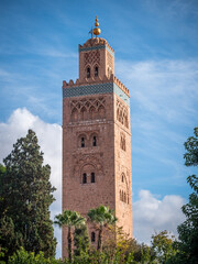 Fototapeta na wymiar historical tower in the city Marrakech