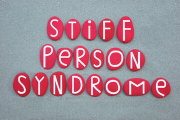 Stiff person syndrome, sps, rare, progressive neurological disorde text composed with red colored...
