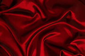 Naklejka na ściany i meble Abstract dark red background, luxury cloth or liquid wave, wavy folds of grunge silk texture satin velvet material or luxurious Christmas background. Elegant wallpaper design.