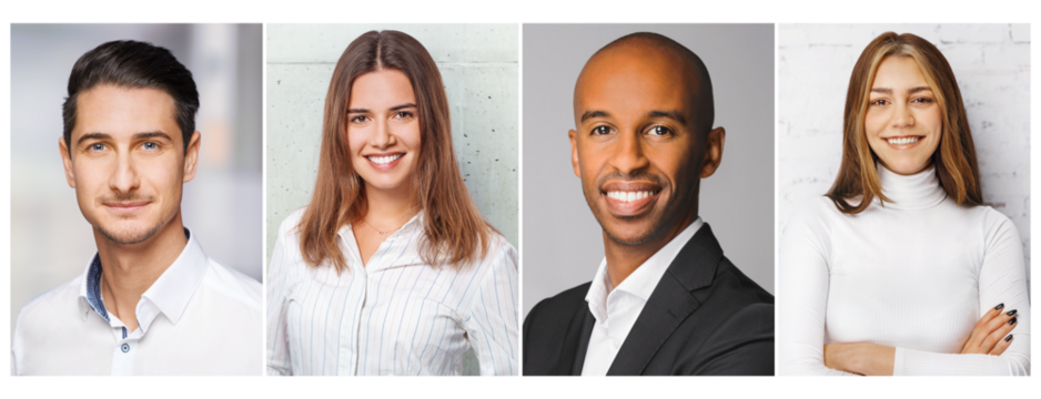 Collection portrait of young people ready for job - business concept