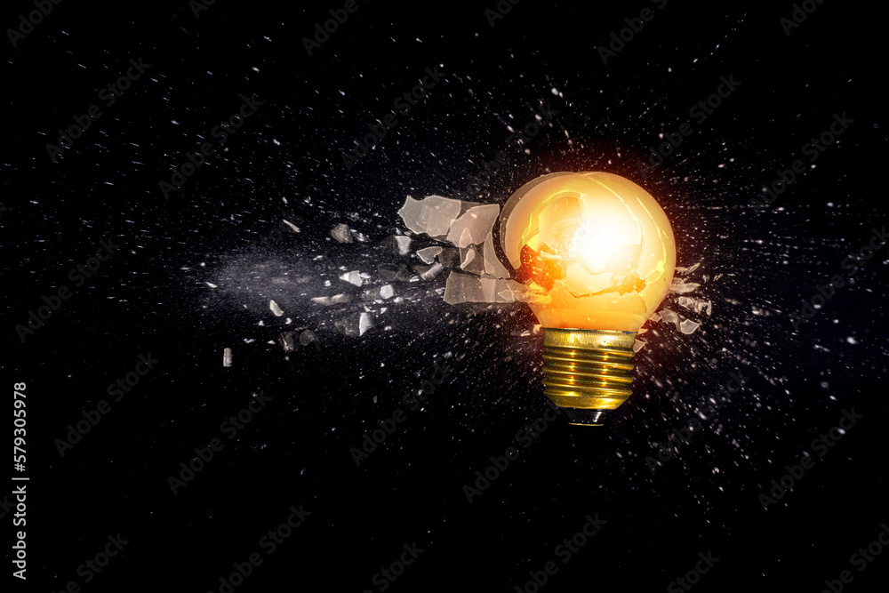 Aufkleber small light bulb exploding