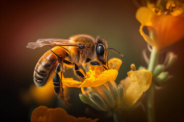Fototapeta premium bee on a flower