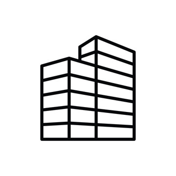 Company building exterior thin line icon. Real estate. Modern vector illustration.