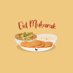 Eid Mubarak Greetings Illustration