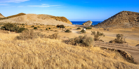 Dune of Mónsul, Beach of Mónsul, Cabo de Gata-Níjar Natural Park, UNESCO Biosphere Reserve, Hot Desert Climate Region, Almería, Andalucía, Spain, Europe