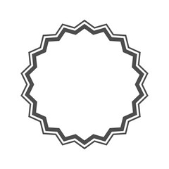 Frame from polyline with blank space inside. Framing graphic design template. Symbol isolated on white background. Vector illustration