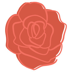 Rose flower icon, Vector hand drawn doodle illustration. 