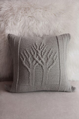 Soft comfortable stylish beautiful knitted pillow