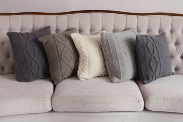 Soft comfortable stylish beautiful knitted pillows