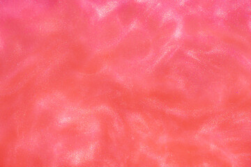 viva magenta Shiny Abstract Background. Paints, Acrylic, Glitter in Water. viva magenta Shiny Liquid Surface, Ripples, Waves.