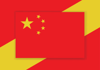 Vector China Flag. Country flag design. Flat vector flag.