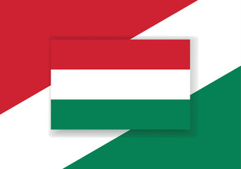 Vector Hungary  Flag. Country flag design. Flat vector flag.