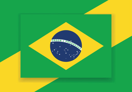 Vector Brazil Flag. Country flag design. Flat vector flag.