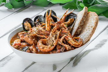 Italian fish soup Cacciucco