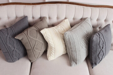 Soft comfortable stylish beautiful knitted pillows