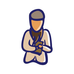 Islamic color doodle 3d, suitable for Ramadan or Eid mubarak event Various types of hand-drawn elements in colors.