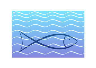 fisch schwimmt in wasser mit wellen