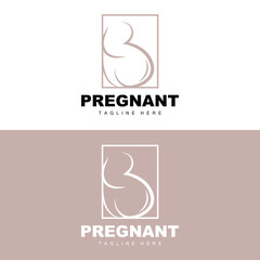 Pregnant Logo, Mom And Baby Health Care Design, Pregnant And Baby Medicine Brand Icon Vector