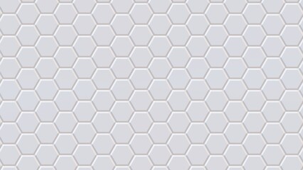 3D Futuristic hexagonal white background Abstract geometric grid pattern