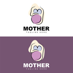 Pregnant Logo, Mom And Baby Health Care Design, Pregnant And Baby Medicine Brand Icon Vector