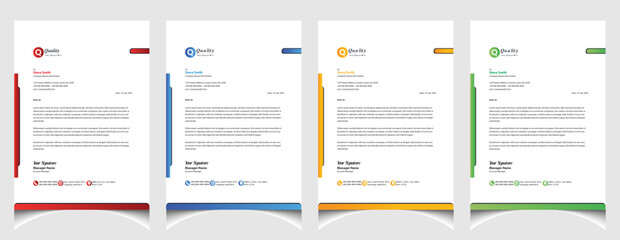 Corporate business colourful letterhead template with a4 size stationary item modern letterhead.