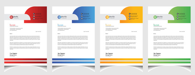 Corporate business colourful letterhead template with a4 size stationary item modern letterhead.