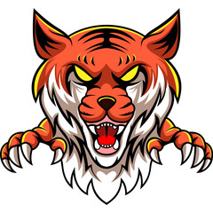 Fototapeta premium tiger animal character mascot sport team badge